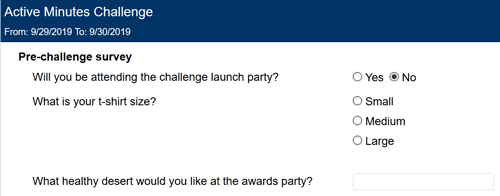 participant challenge information